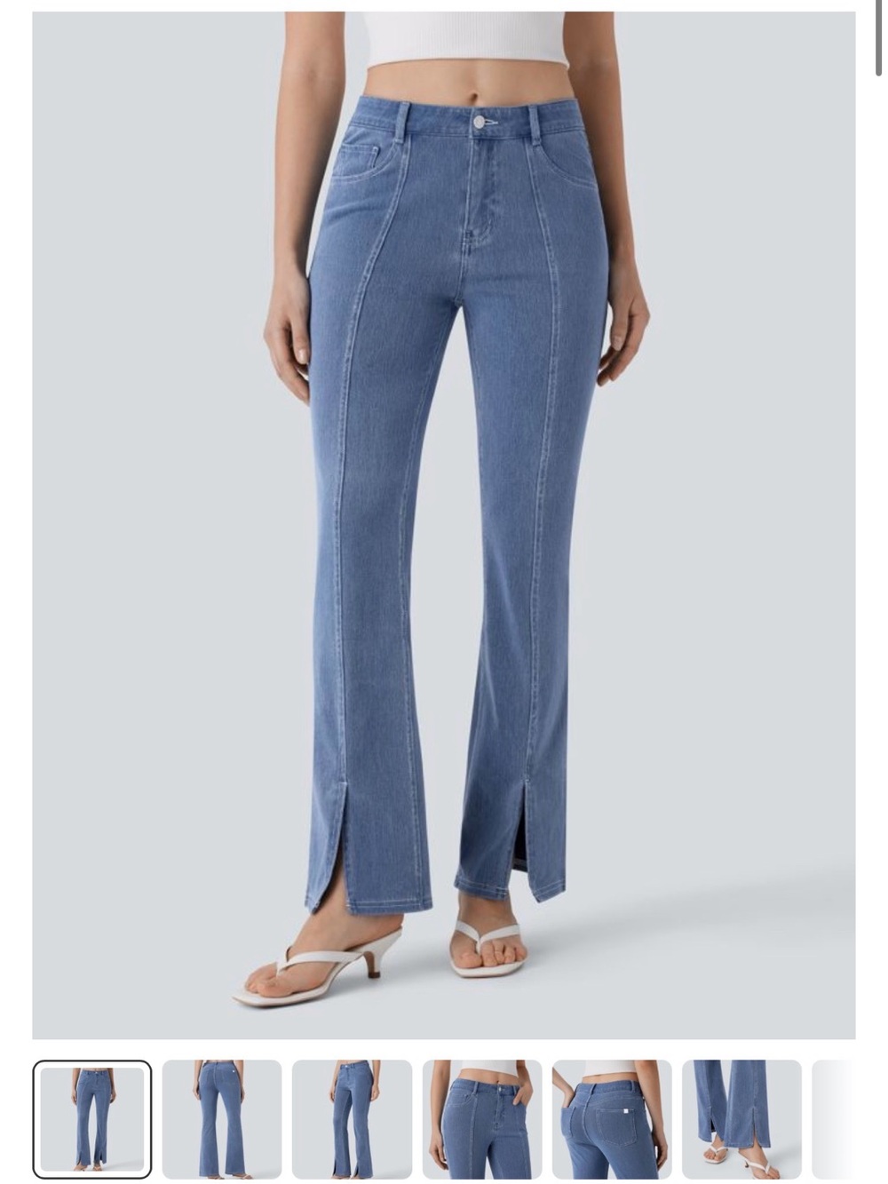 Halara Flex Mid Rise Pockets Washed Casual Bootcut Jeans Small Reg